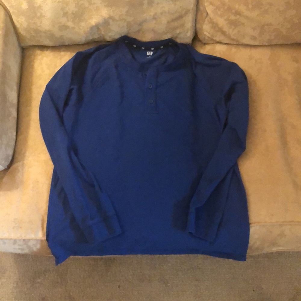 GAP Blue Long Sleeve Tee Classic Casual